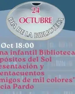 Cartel de Amigos de mil colores en Biblioteca Municipal Depósitos del Sol