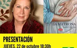 Cartel de Isabel Cortijo presenta La matrona en Biblioteca Depósitos del Sol
