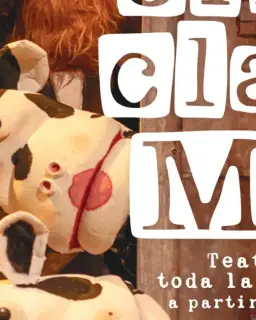 Cartel de "Clic Clac Mú" de la Compañía Titiriguiri en Centro Cultural María Guerrero, Balazote