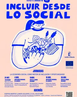 Cartel de Incluir desde lo social — Jornadas sobre Economía Social e Inclusión en Diferentes espacios de la provincia de Albacete: