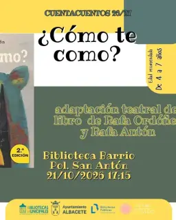 Cartel de ¿Cómo te como? en Biblioteca Municipal Polígono San Antón