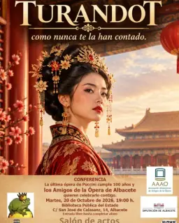 Cartel de Turandot como nunca te la han contado en Salón de actos de la Biblioteca Pública del Estado
