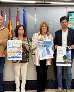 Cartel de Semana del Daño Cerebral de Adace Castilla-La Mancha en Plaza del Ayuntamiento, calle Martínez Villena, calle Pedro Coca 5 (CAD Albacete) y campo de golf El Bonillo