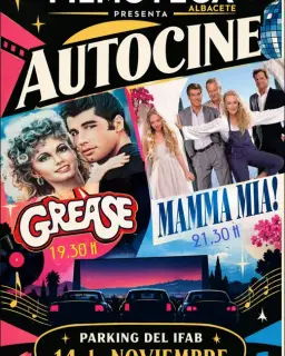 Cartel de Autocine de la Filmoteca de Albacete: «Mamma Mia!» en el parking del IFAB en Recinto Ferial del IFAB