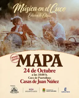 Cartel de Música en el Cuco (edición de otoño): Mapa en Casas de Juan Núñez en Cuco de Puertollano (Casas de Juan Núñez)