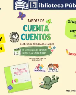 Cartel de Por cuatro esquinitas de nada en Biblioteca Pública del Estado - Albacete