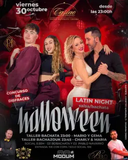 Cartel de Halloween Latin Night: salsa y bachata en el Casino Primitivo en Casino Primitivo de Albacete
