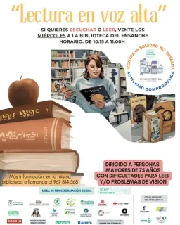 Cartel de Lectura en voz alta en Centro Cultural Ensanche