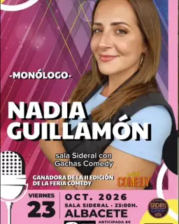 Cartel de Monologo Nadia Guillamom en Sala Sideral