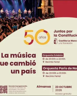 Cartel de La música que cambió un país en Recinto Ferial de Almansa