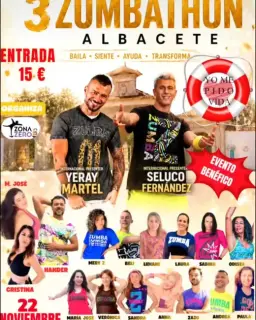 Cartel de Zumbathon en Hotel Palacio Albacete & Spa