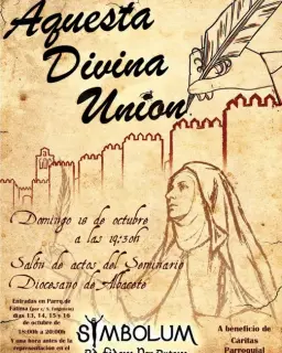 Cartel de Aquesta Divina Unión en Salón de actos del Seminario Diocesano de Albacete