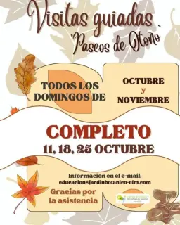 Cartel de Paseos de Otoño en Jardín Botánico de Castilla-La Mancha, Albacete.