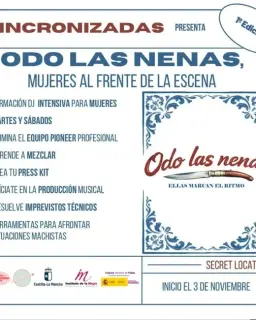 Cartel de Odo las nenas — Mujeres al frente de la escena en Chalé Fontecha — Instituto de Estudios Albacetenses “Don Juan Manuel”