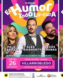 Cartel de III edición el Humor Todo Lo-Cura - Gala de Humor a beneficio Salud Mental Villarrobledo en Gran Teatro, Villarrobledo