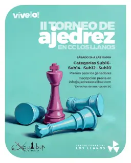 Cartel de II Torneo de Ajedrez en Planta baja del CC Los Llanos