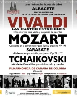 Cartel de Concierto Orquesta de Cámara de la Filarmónica de Colonia en Sala de profesores de la Casa de la Cultura José Saramago
