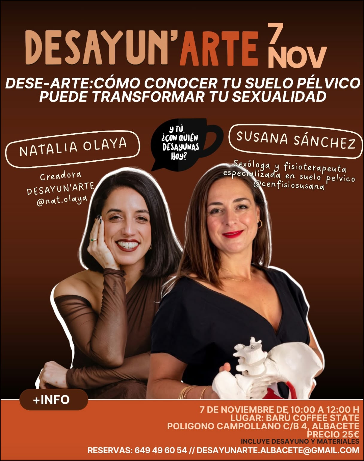 Cartel de Desayun’Arte: Dese-Arte Cómo conocer tu suelo pélvico puede transformar tu sexualidad