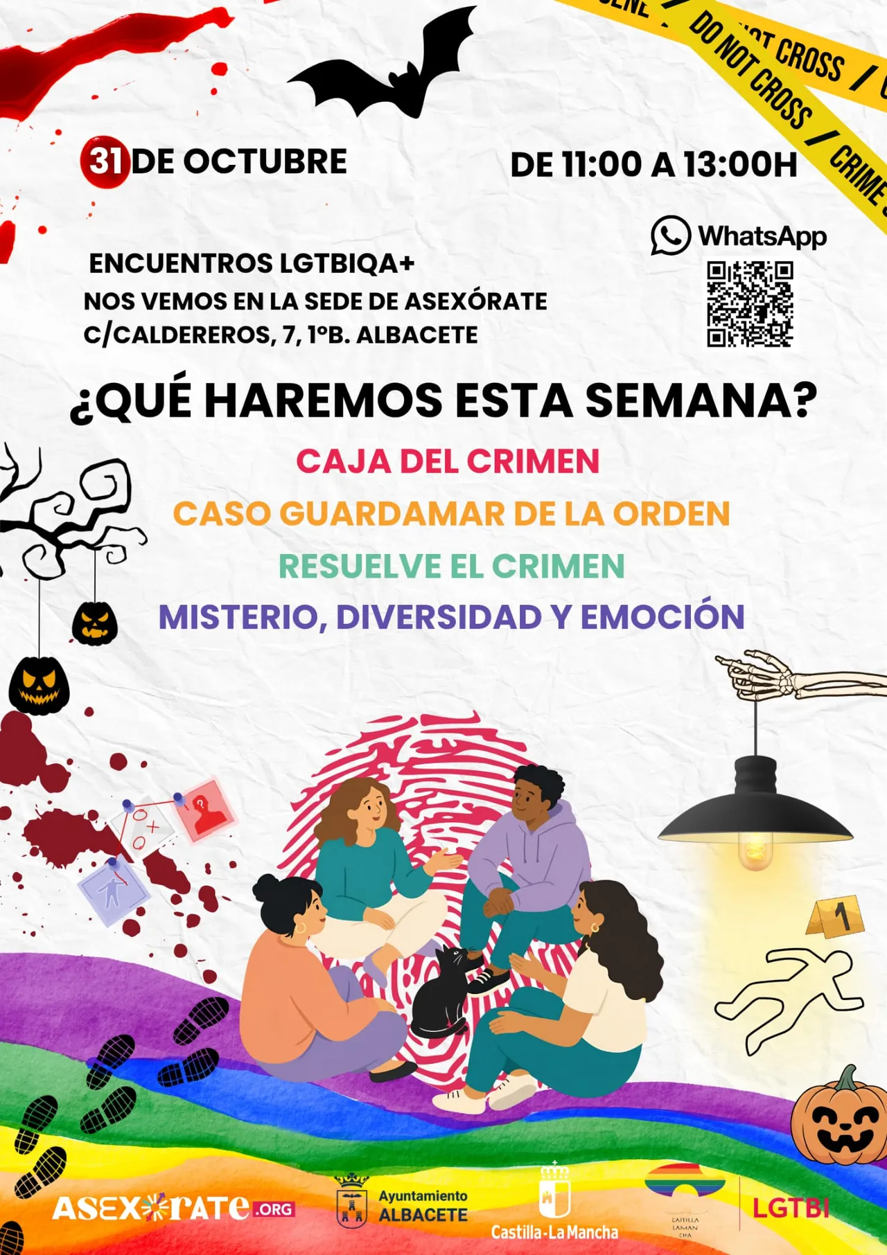 Cartel de Encuentros Lgtbiqa+ de Asexórate: caja del crimen y «Caso Guardamar de la Orden»