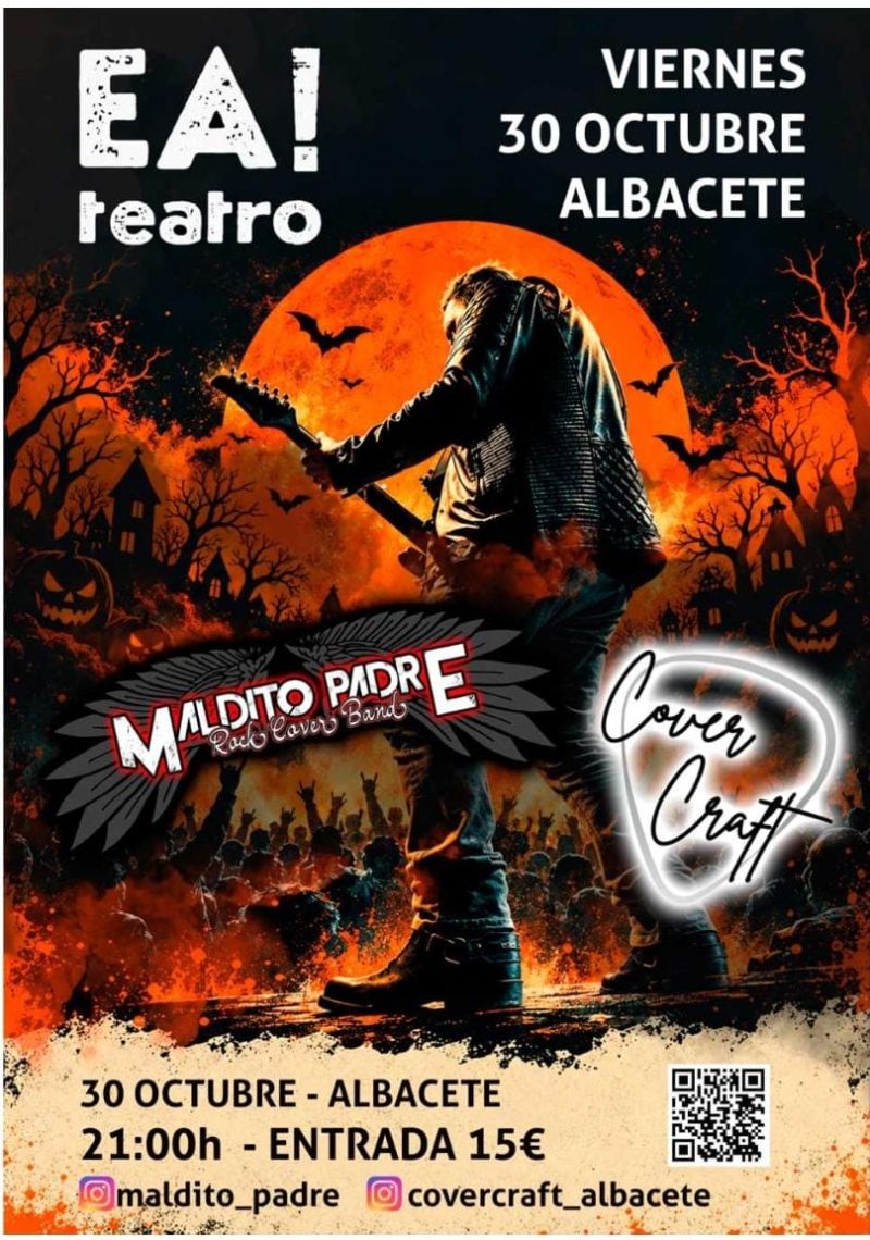 Cartel de Noche de Rock Covers — Maldito Padre + Cover Craft