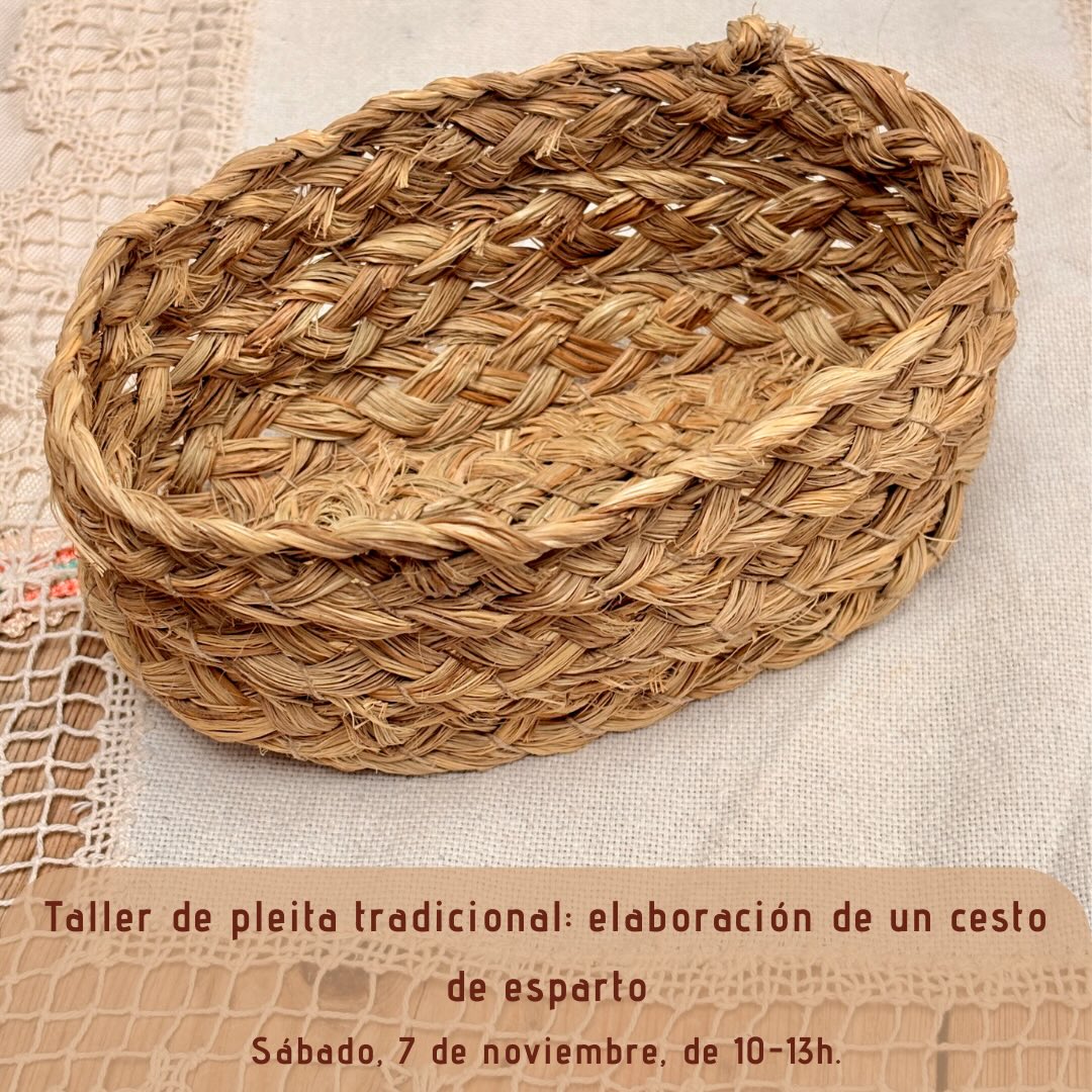 Cartel de Taller de pleita tradicional: cesto de esparto
