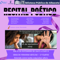 Cartel de Recital poético: Día Internacional de la Eliminación de la Violencia contra la Mujer